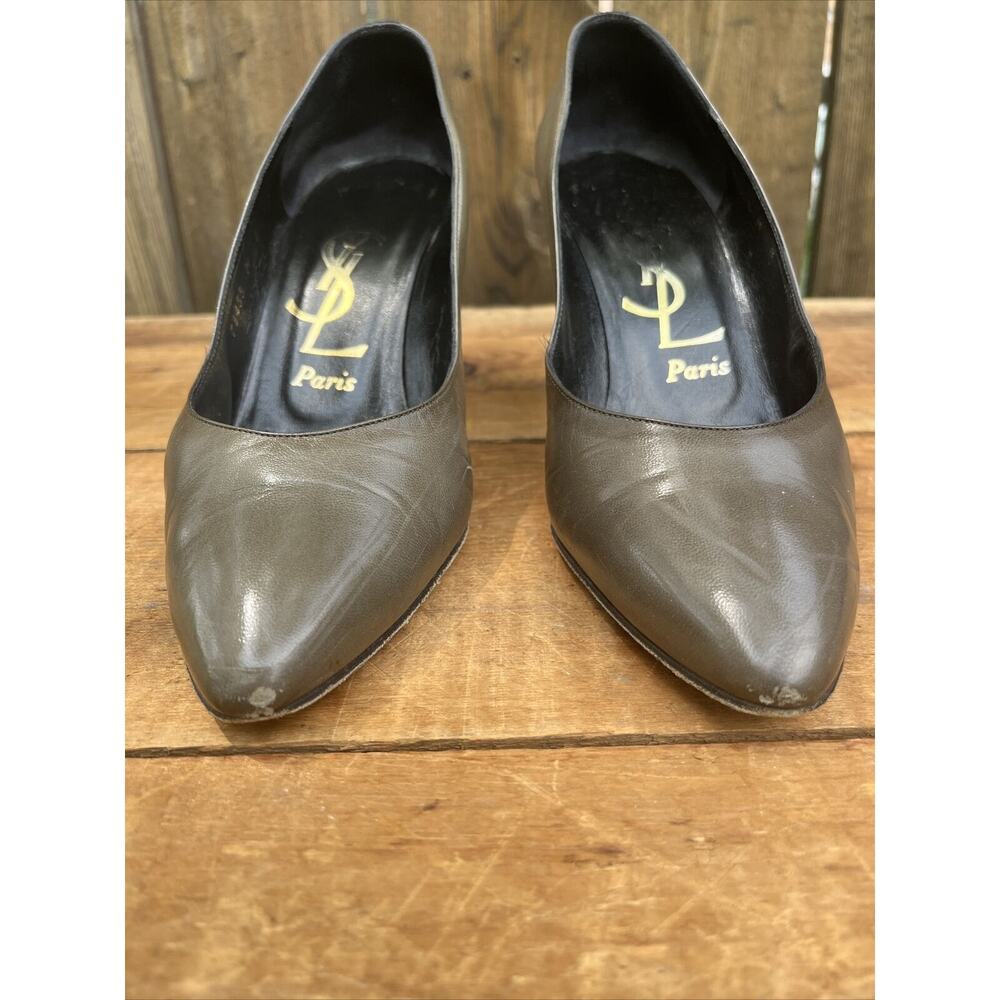 Vintage YSL Saint Laurent Paris 80 Pump Shoe Sz 8 M Paris Made In Italy - Picture 6 of 10